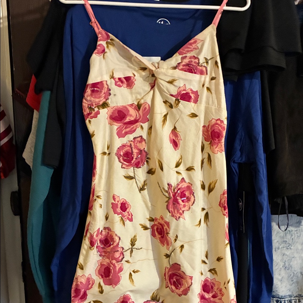 Floral Pink and Cream Dress